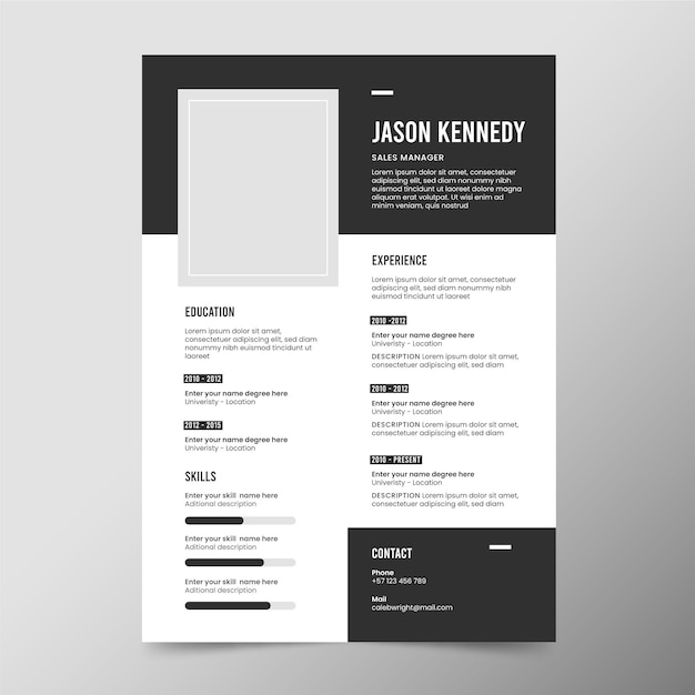 minimalist cv template