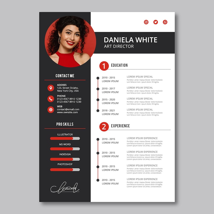 Vector minimalist cv template