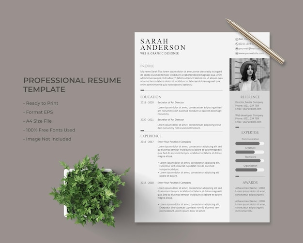 Minimalist cv template