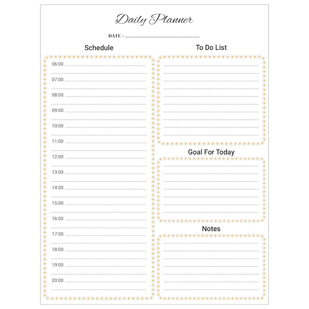 MINIMALIST DAILY PLANNER FLOWER TEMPLATE 8.5 x 11 in