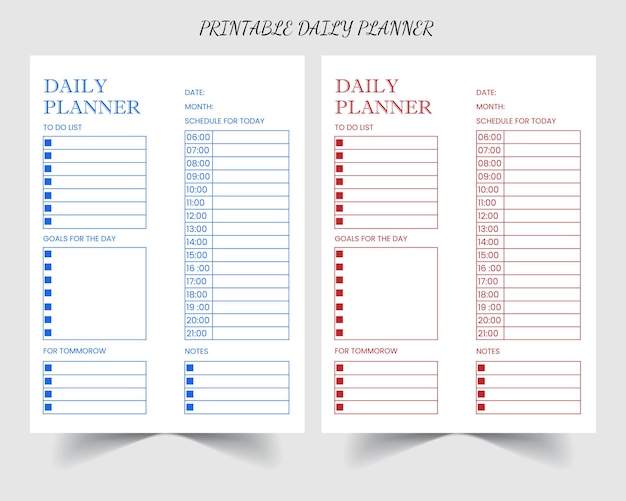 Minimalist Daily Planner Printable weekly monthly