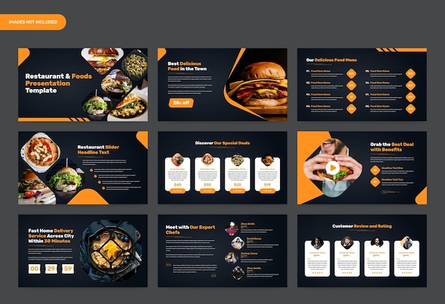Минималистский дизайн шаблонов темной еды и ресторана