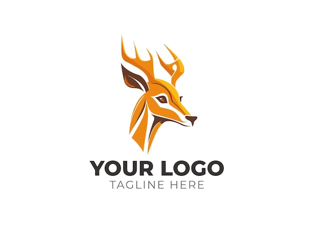 シンプルな鹿の頭のロゴのベクトル