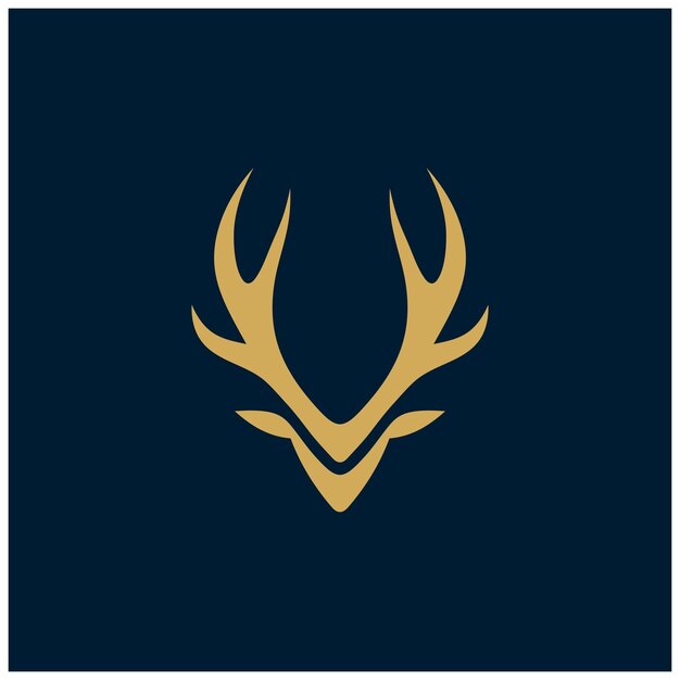 Minimalist Deer Head Logo Vector