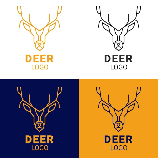 Minimalist deer logo with line art style