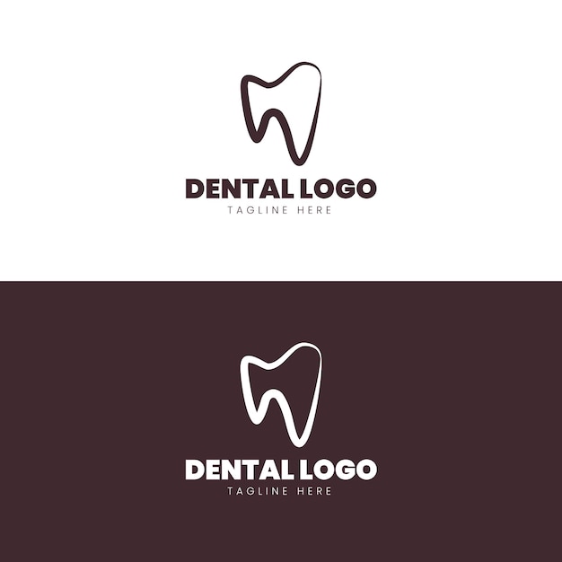Vettore modello di logo dentale minimalista