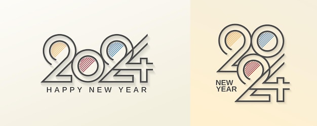 Minimalist design of 2024 new year