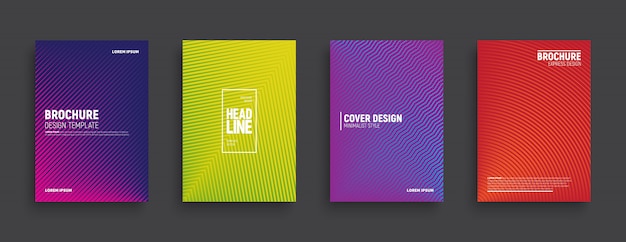 Minimalist design colored brochures