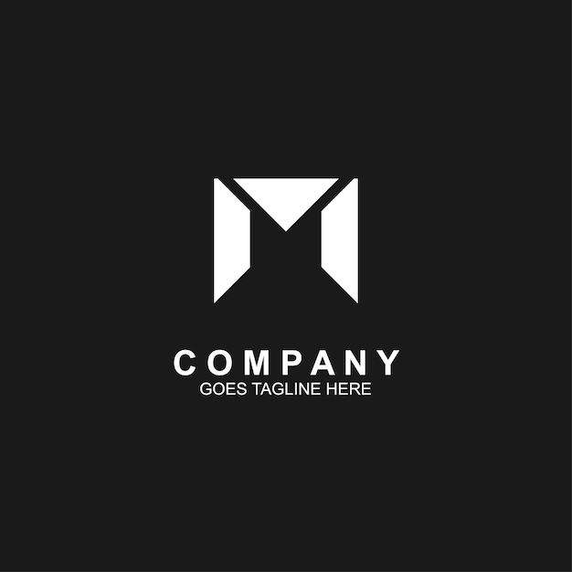 Minimalist design logo template with letter M Suitable for initial business