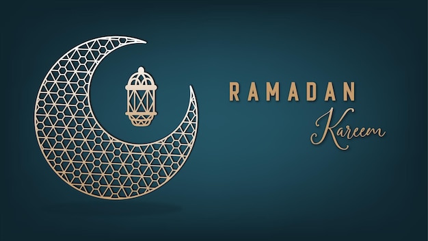 Vector minimalist design vector islamic greeting background ramadan kareem card design with lantern