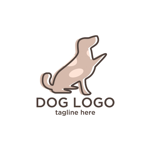 Vettore modello di progettazione logo cane minimalista