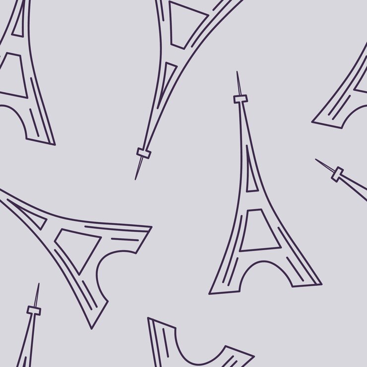 Vector minimalist eiffel tower seamless patter