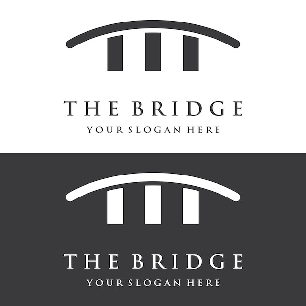 Minimalist and elegant creative bridge building logo with a modern concept With vector illustration editing