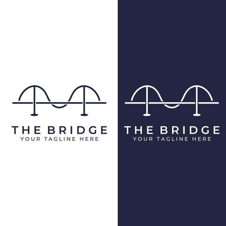 Minimalist and elegant creative bridge building logo with a modern concept With vector illustration editing