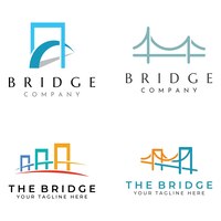 Vector minimalist and elegant creative bridge building logo with a modern concept with vector illustration editing