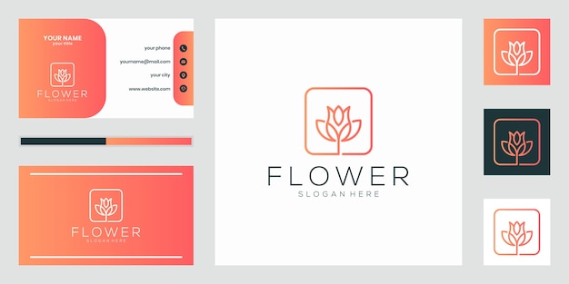 Stile minimalista elegante fiore rosa linea arte. salone di bellezza di lusso, moda, cura della pelle, cosmetici, yoga e prodotti termali. design del logo e affari