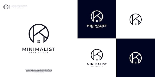 Минималистский элегантный дизайн логотипа для дома и недвижимости