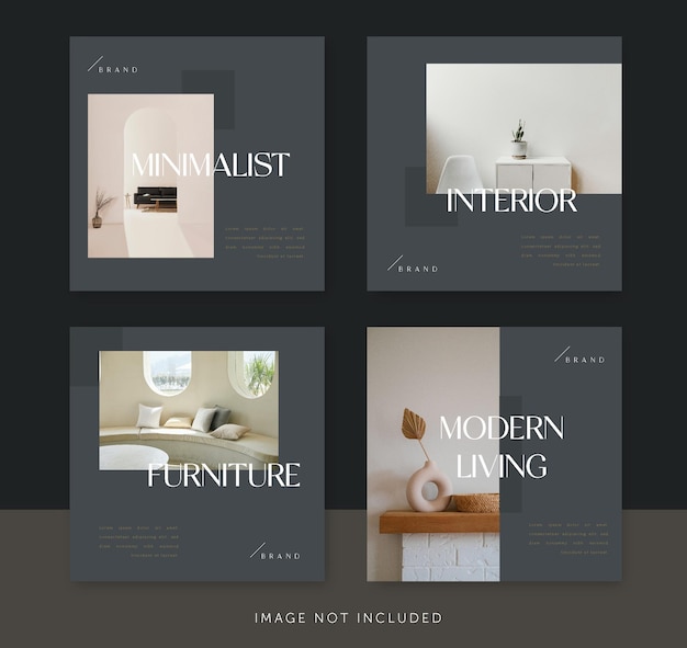 Vector minimalist elegant interior social media post template