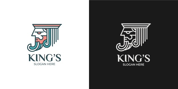 Minimalist and elegant king logo set