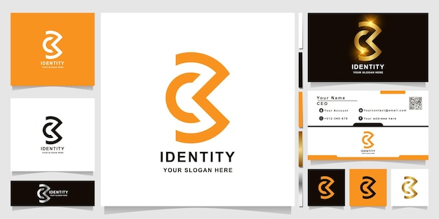 Minimalist elegant letter CB or C3 monogram logo template with business card design