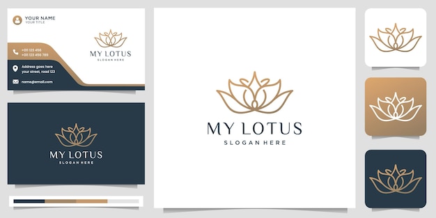 Минималистичный элегантный дизайн логотипа цветок лотоса