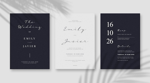 Minimalist and elegant wedding card template