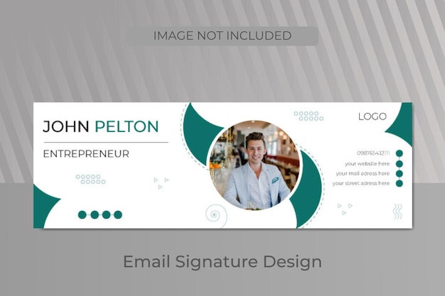 Minimalist email signature design or web banner template