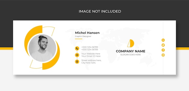 Minimalist email signature template design or email footer