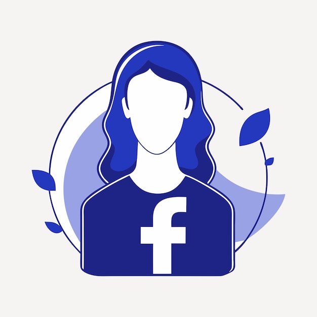 minimalist facebook logo design with social media icons