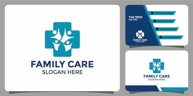 Minimalist family care logo design and branding card template