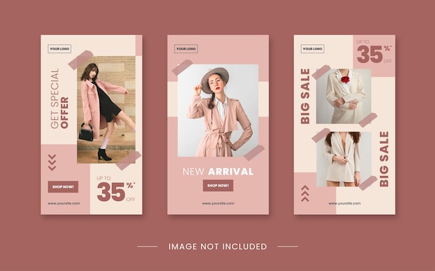 Minimalist Fashion Instagram Story Template Premium Vector