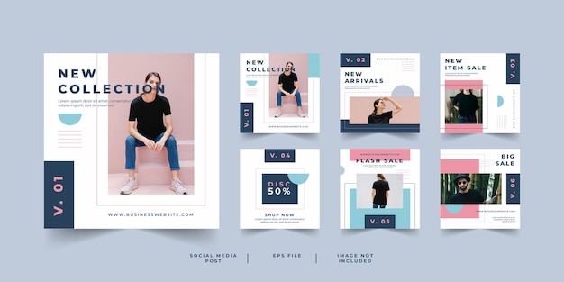 미니멀리스트 패션 판매 소셜 미디어 게시물 템플릿
