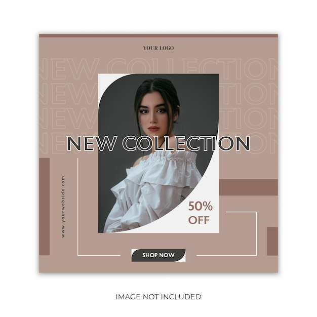 Vector minimalist fashion sale social media post template