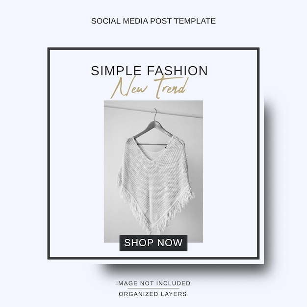 Post instagram di social media di moda minimalista