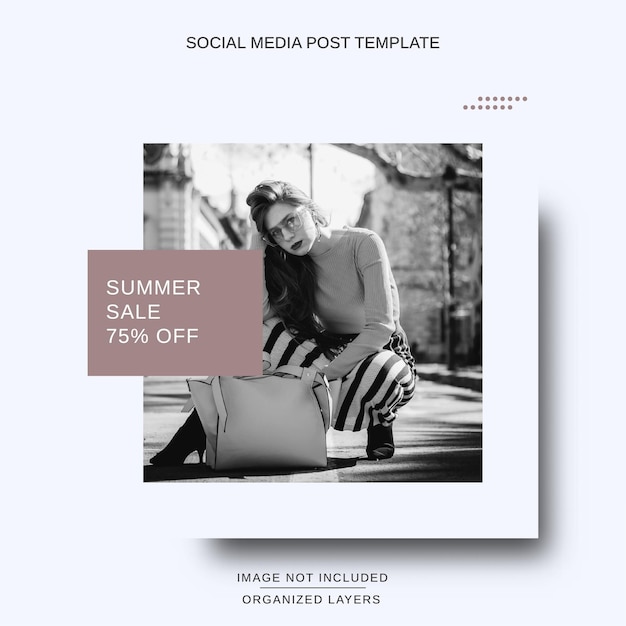 Post instagram di social media di moda minimalista