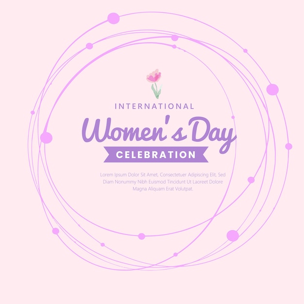 minimalist feminime women day international banner card celebration free template