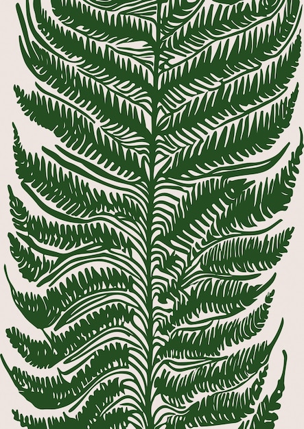 Minimalist Fern Vector Poster Art