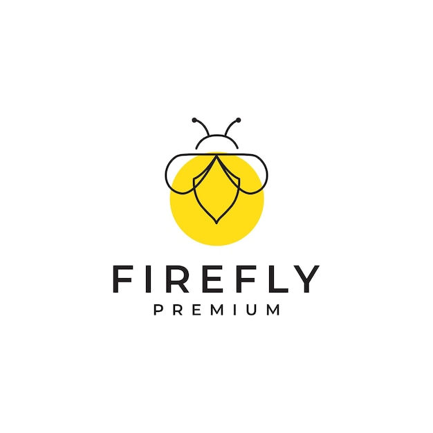 Minimalist firefly logo design vector