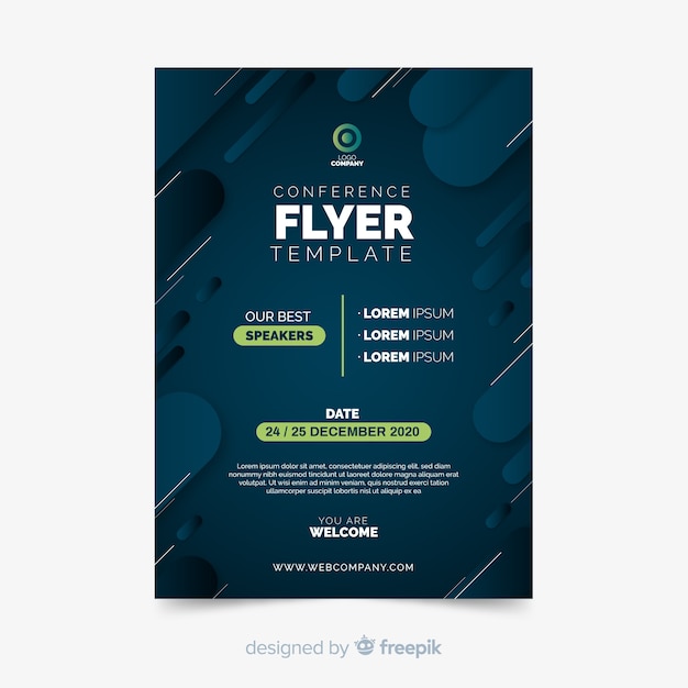 Minimalist flat conference flyer template