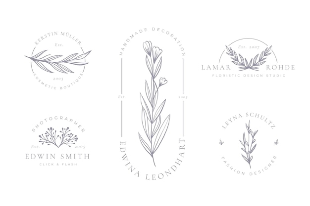 Минималистичная коллекция цветочных логотипов