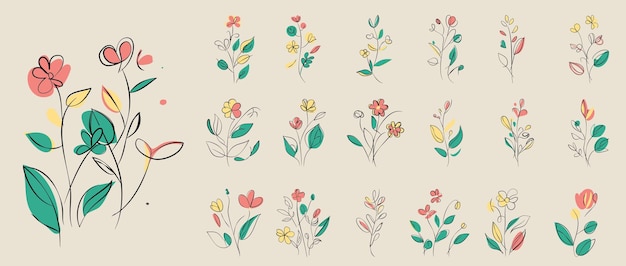 Minimalist floral vector art illustrations for all occasions
