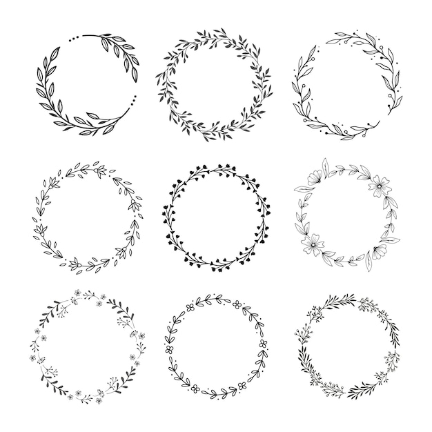 minimalist floral wreath collection for wedding and invitation designs