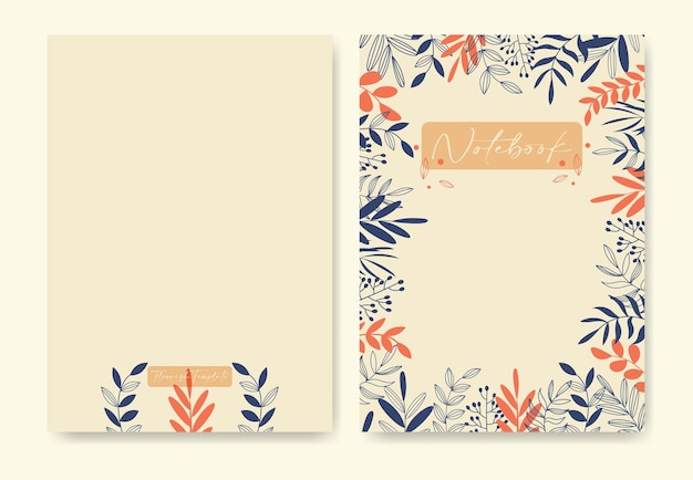 Vector minimalist flourish template for notebook cover