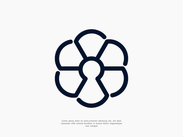 Вектор Минималистичный шаблон дизайна логотипа цветочной ключицы