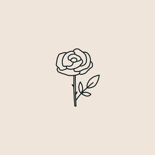 Minimalist Flower Rose Flavor Logo