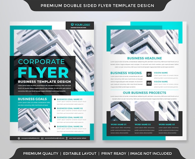 minimalist flyer template with abstract style use for corporate ads