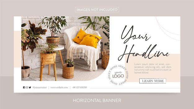 Minimalist furniture Horizontal Banner Template