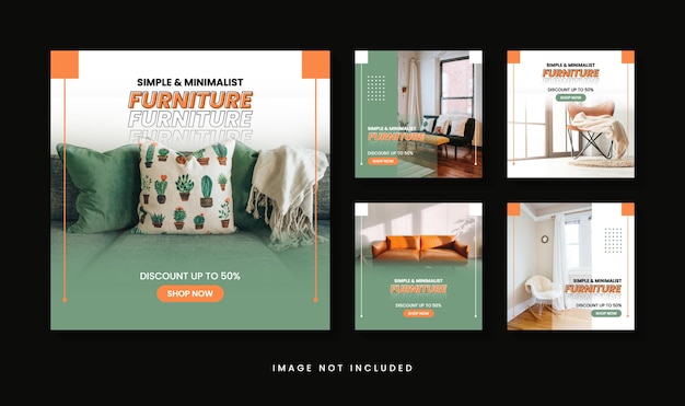 벡터 미니멀리스트 가구 판매 instagram 포스트 컬렉션