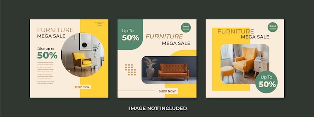 Minimalist furniture sale social media post template