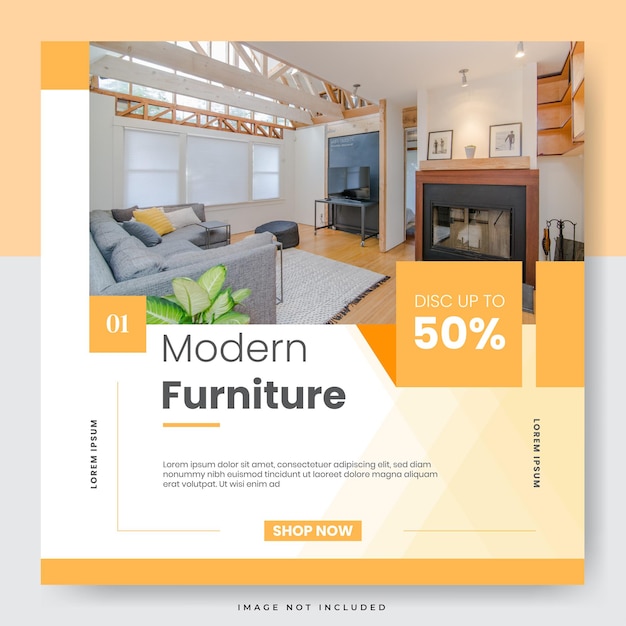 Minimalist furniture sale social media template and instagram post